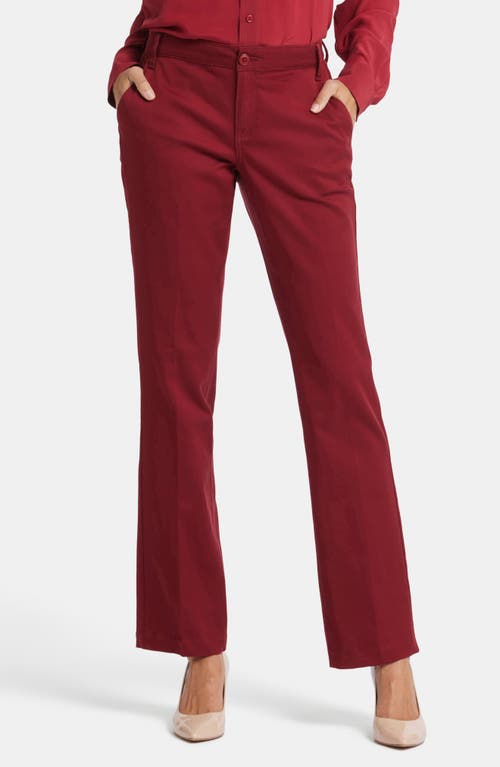 Shop Nydj Barbara Stretch Twill Bootcut Pants In Wild Currant