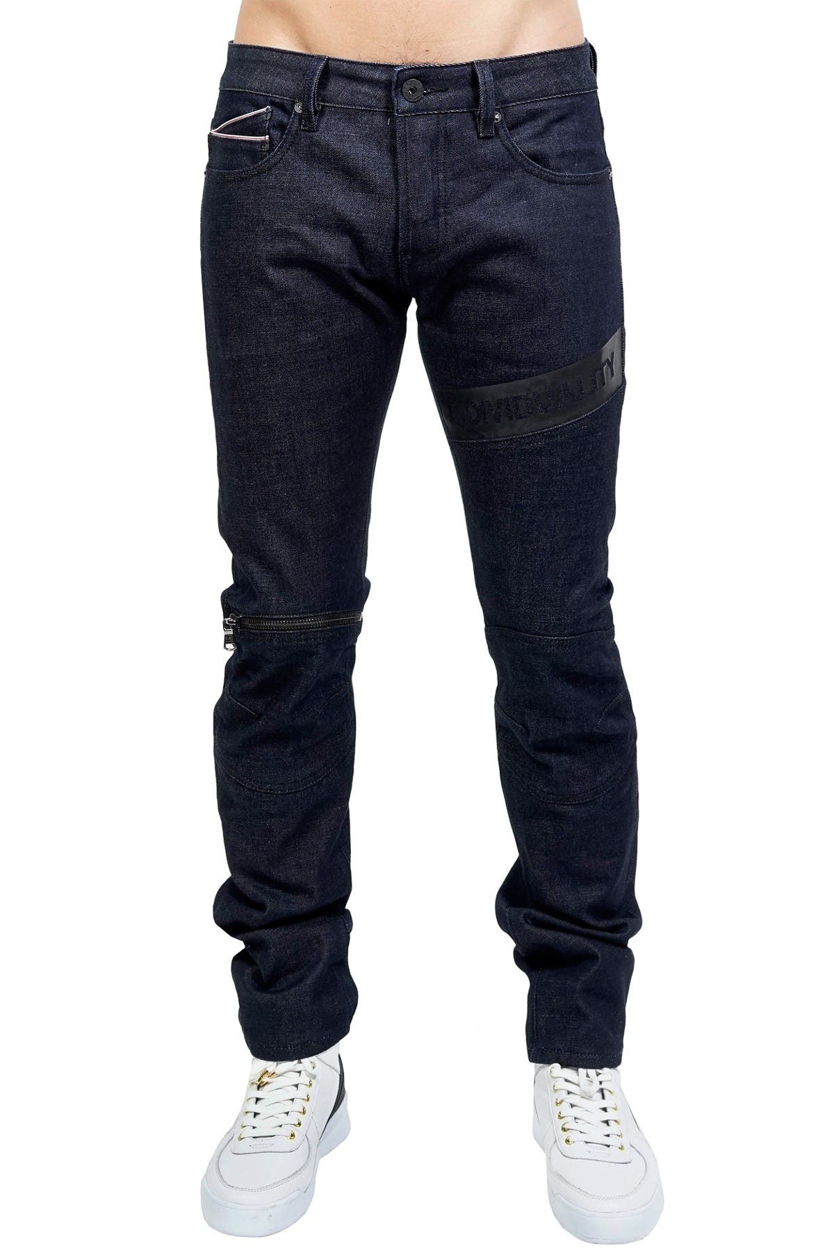 straight leg moto jeans