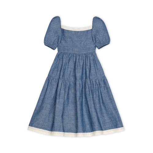 Shop Hope & Henry Baby Girls' Organic Crochet Trim Chambray Dress, Infant