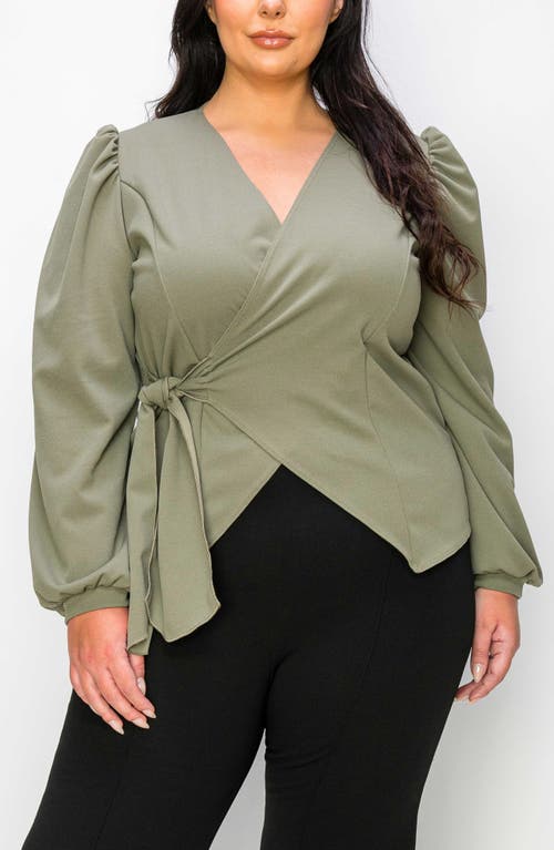 Shop L I V D Yelena Wrap Top In Sage