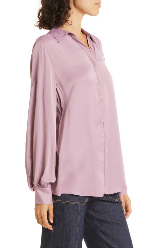 Shop Cinq À Sept Kandie Balloon Sleeve Shirt In Faded Violet