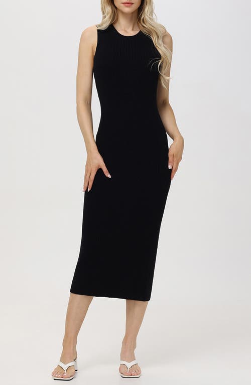 Emma Sleeveless Knit Midi Dress in Black