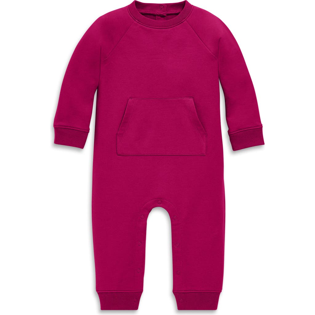 Primary Baby Sweatshirt Romper In Raspberry