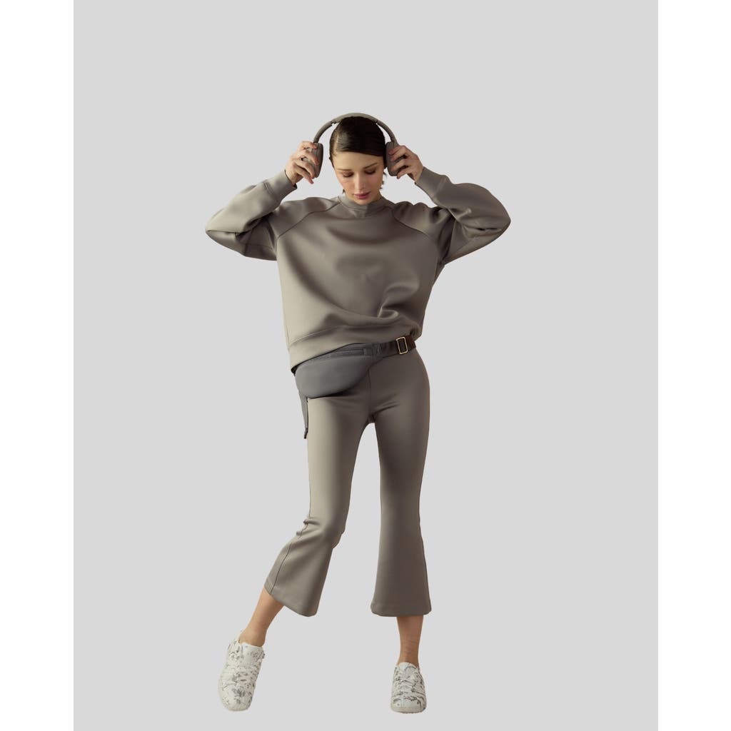 Shop Cynthia Rowley Bonded Pullover Sweatshirt In Grey