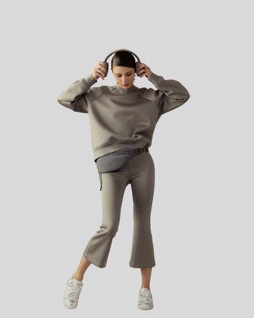 Shop Cynthia Rowley Bonded Pullover Sweatshirt In Grey