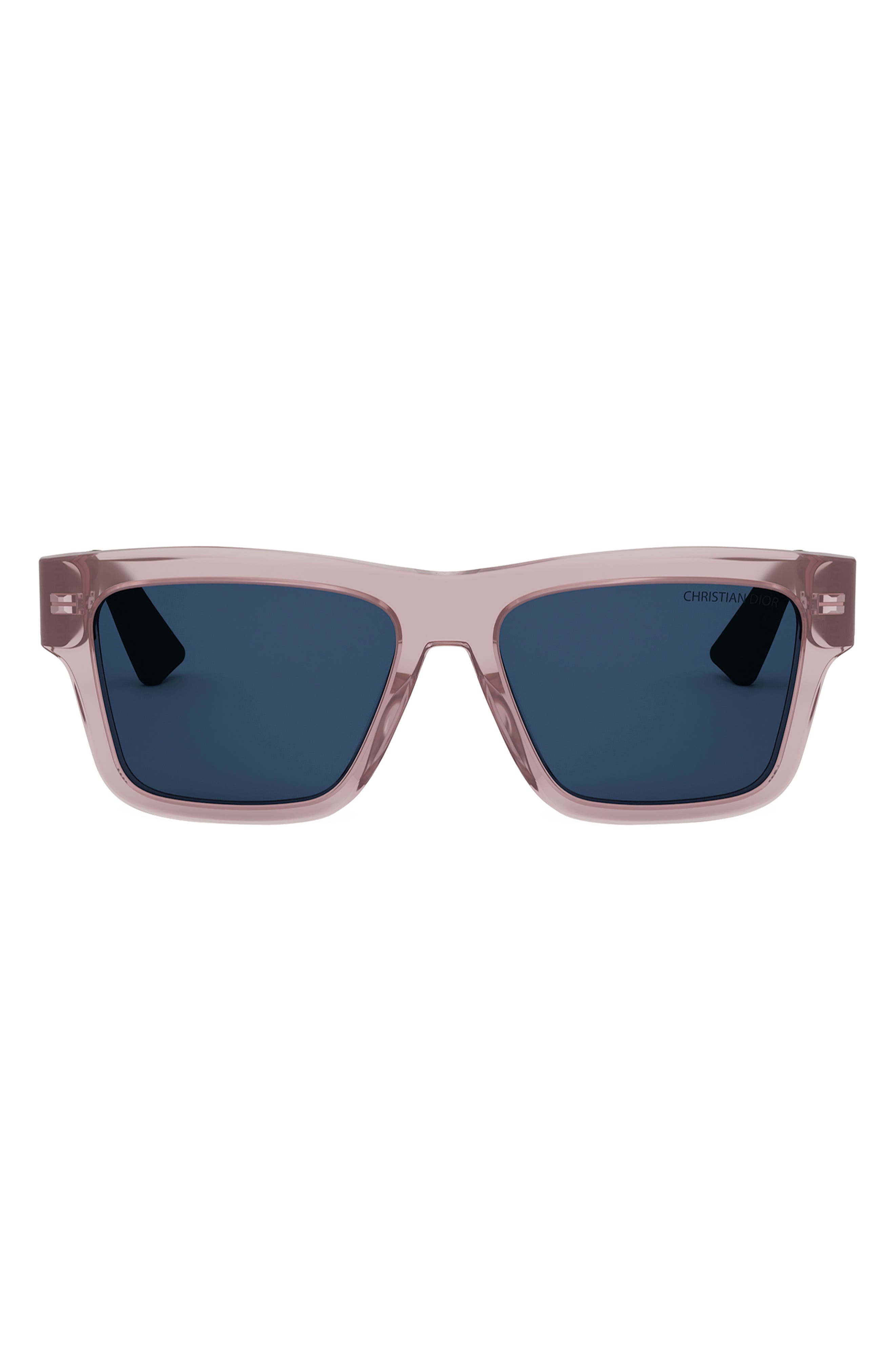 DIOR 3D S2I 56mm Mirrored Rectangular Sunglasses in Shiny Pink /Blue 