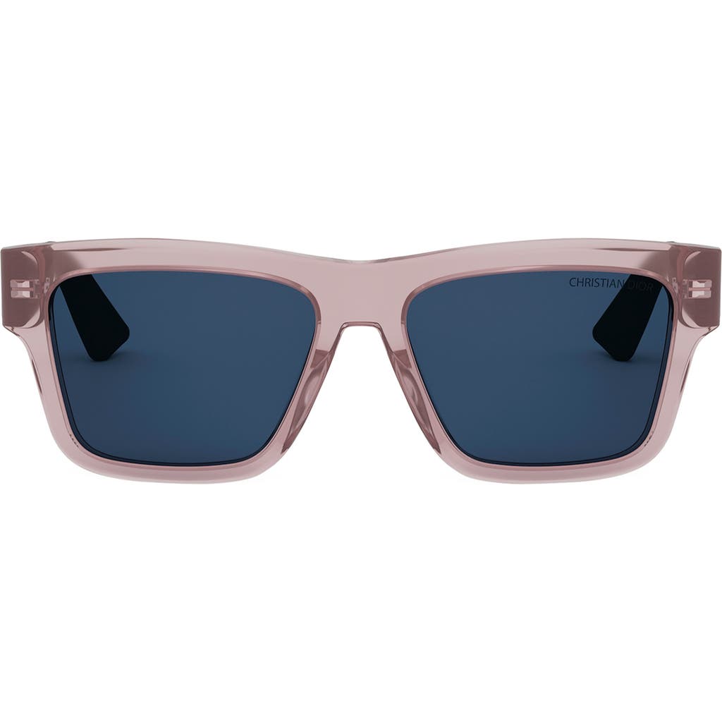 DIOR 3D S2I 56mm Mirrored Rectangular Sunglasses in Shiny Pink /Blue