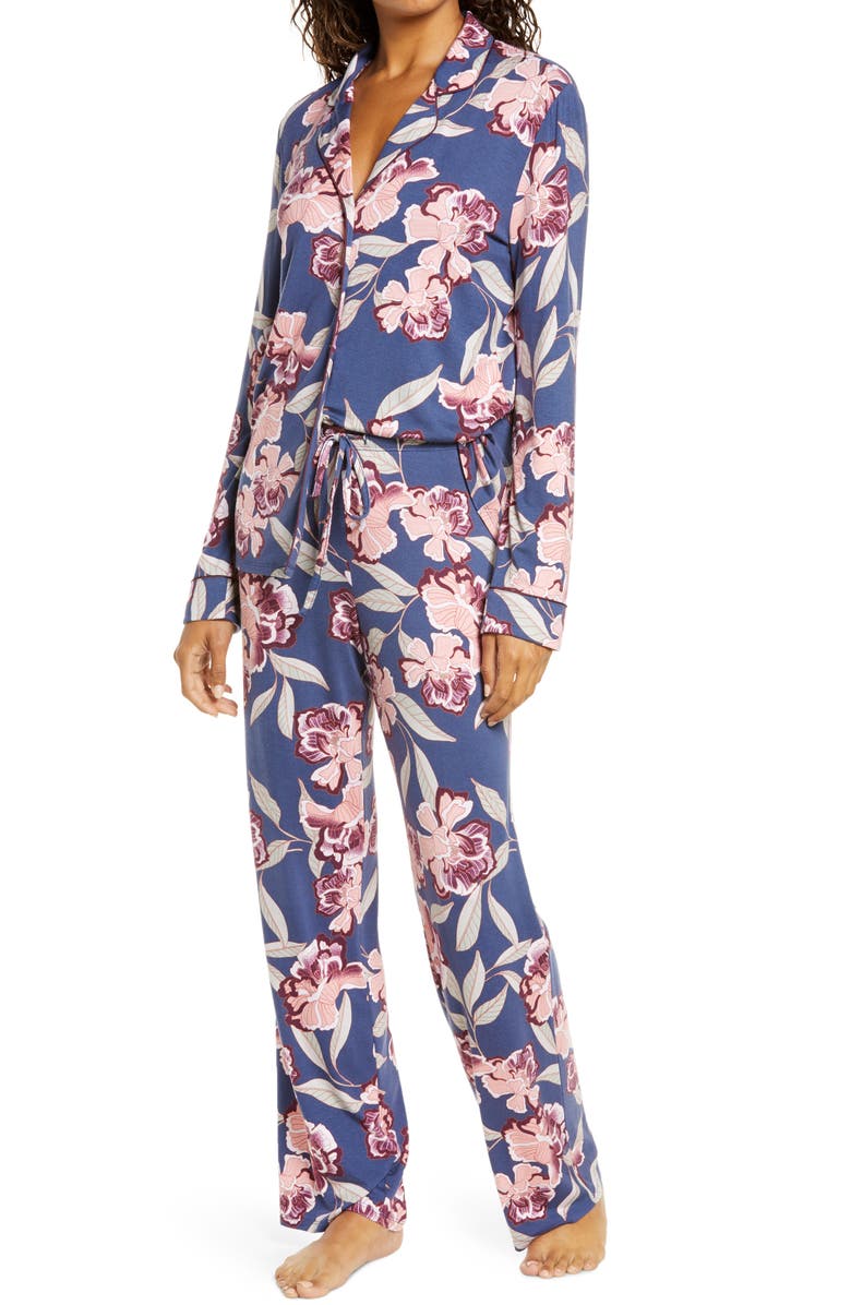 NORDSTROM Moonlight Dream Pajamas, Main, color, BLUE SHADOW RYLAN FLORAL