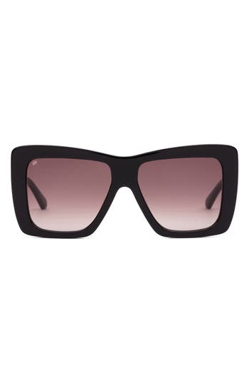 Shop Sito Shades Papillion 56mm Gradient Standard Square Sunglasses In Black/amethyst Gradient