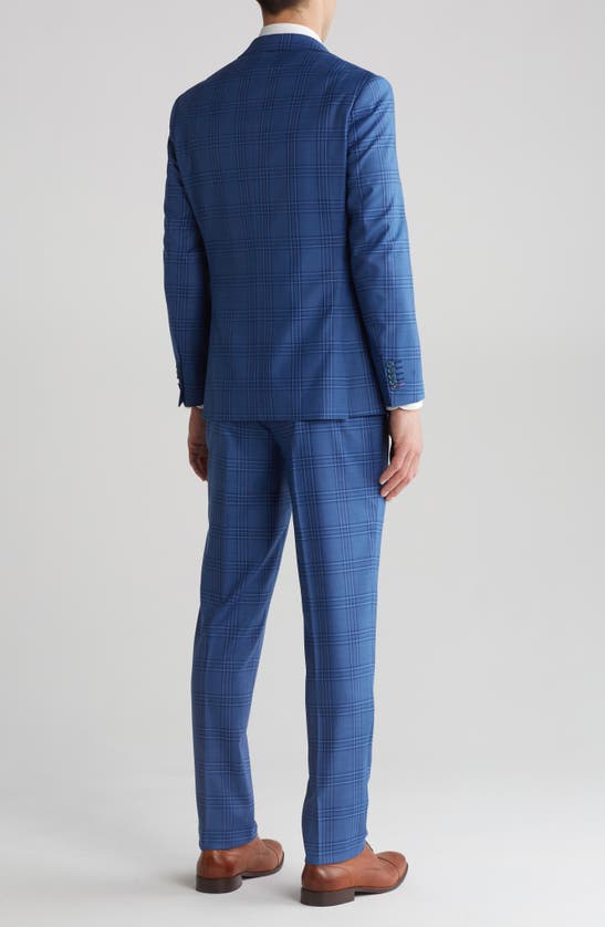 Shop English Laundry Plaid Trim Fit Two-piece Suit In Blue