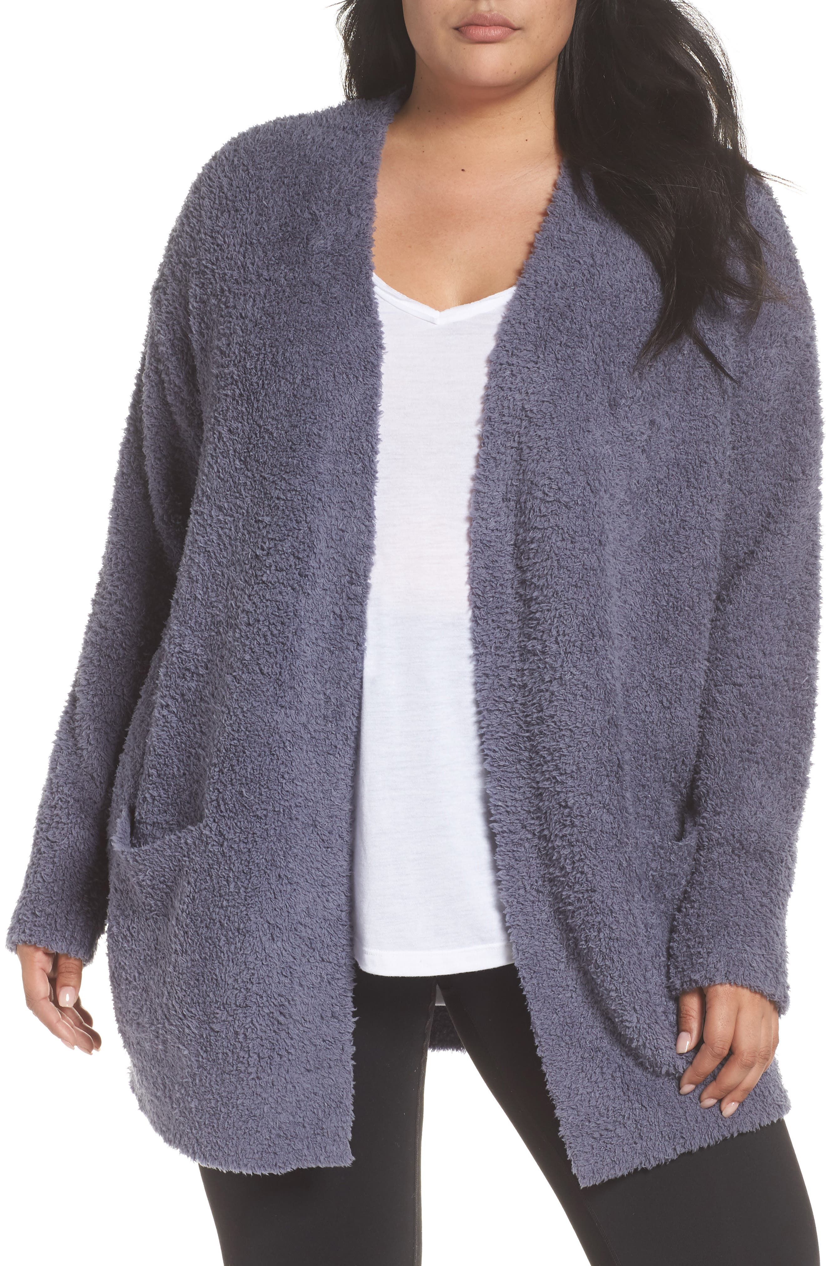 Plus Size Barefoot Dreams Cozychic Cardigan, Blue