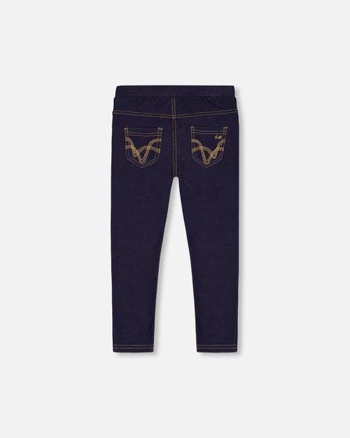 Deux Par Deux Little Girl's Dark Blue Denim Jeggings In Navy Denim