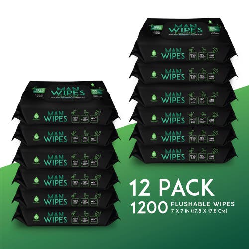 Pursonic 12 Pack Of Flushable Man Wipes In Black