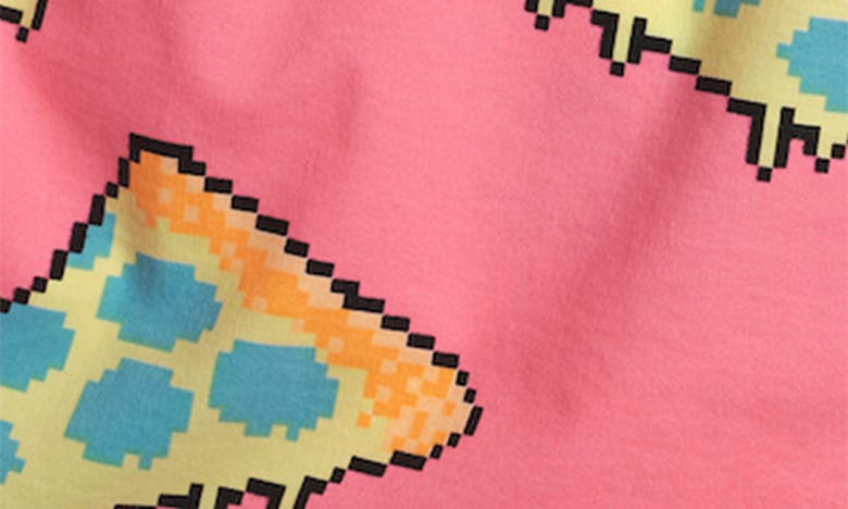 Party Pants Pixel Pizza Swim Trunks In Pink