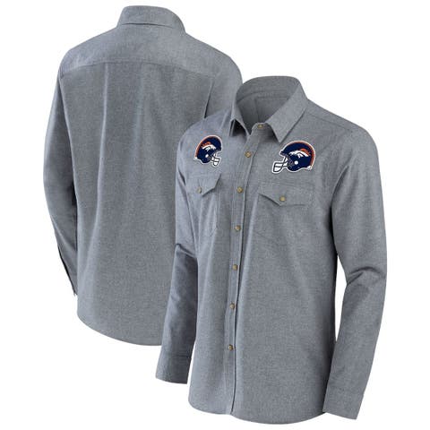 denver broncos button up shirt