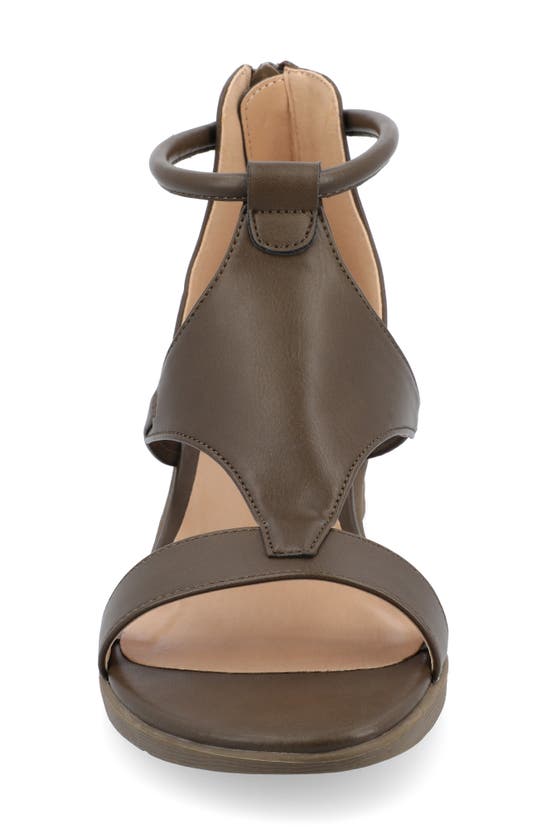 Shop Journee Collection Trayle Wedge Sandal In Olive