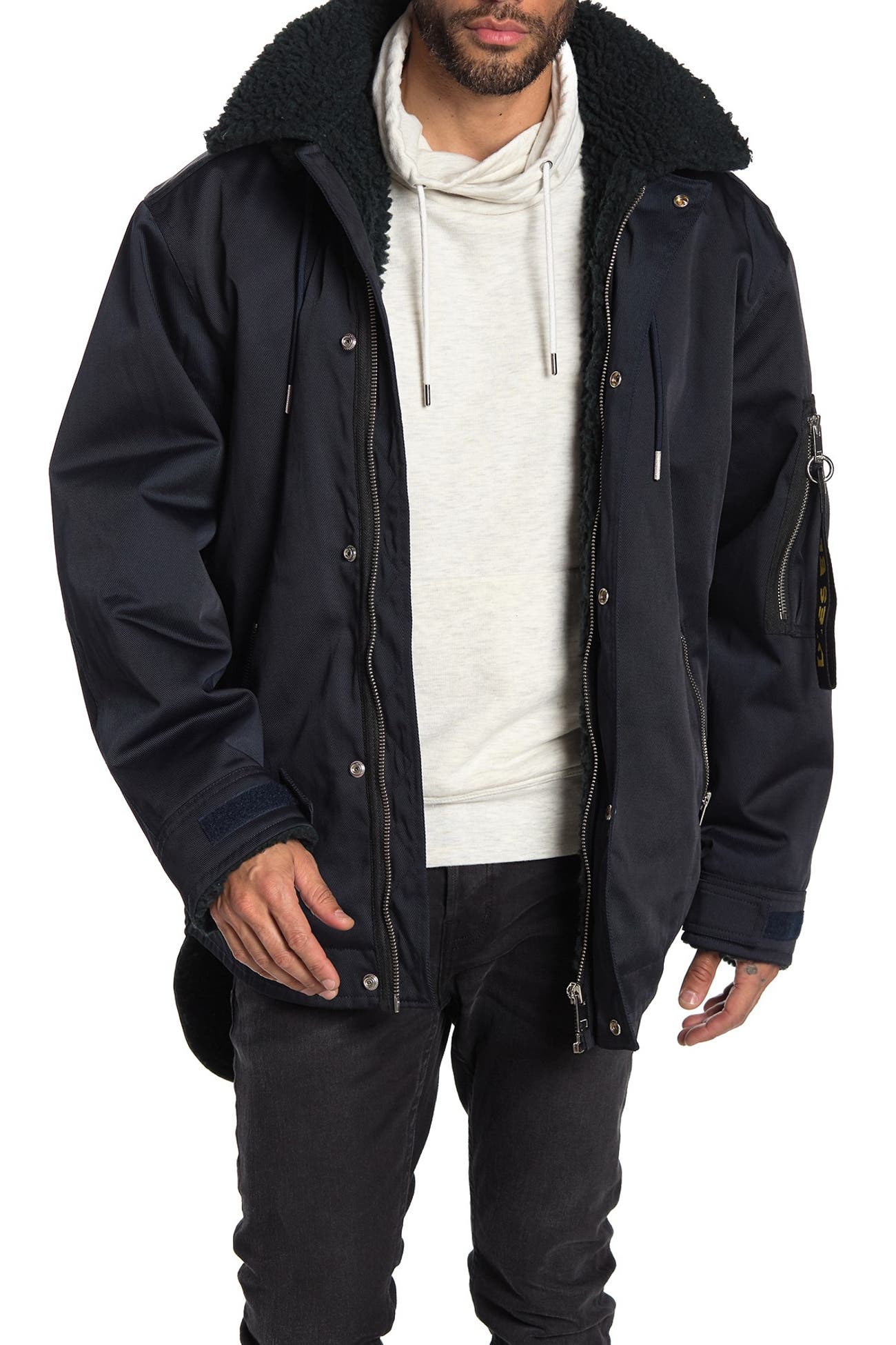 Diesel Faux Fur Lined Jacket Nordstrom Rack