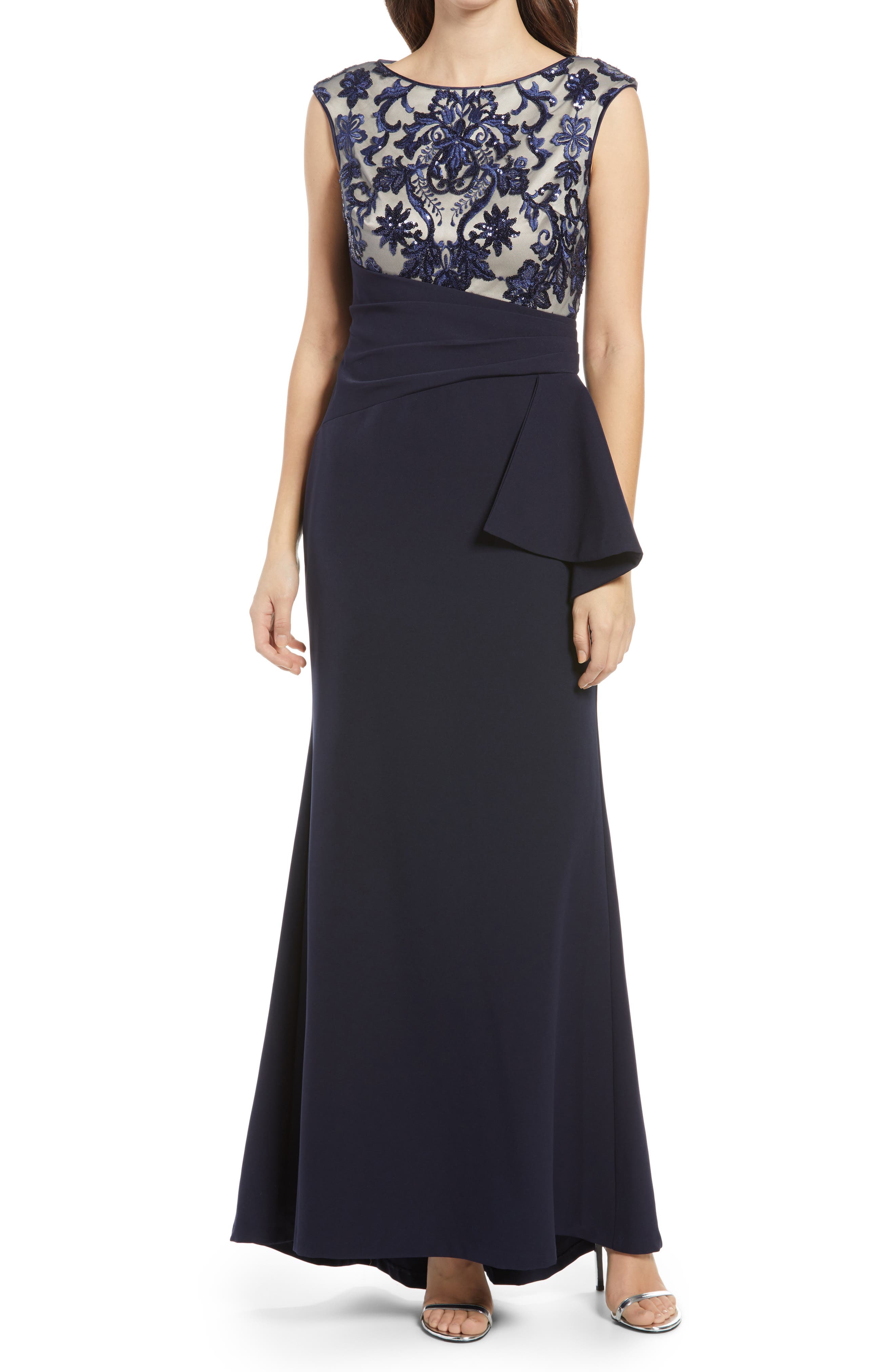 Vince camuto sequin crepe trumpet gown Clearance
