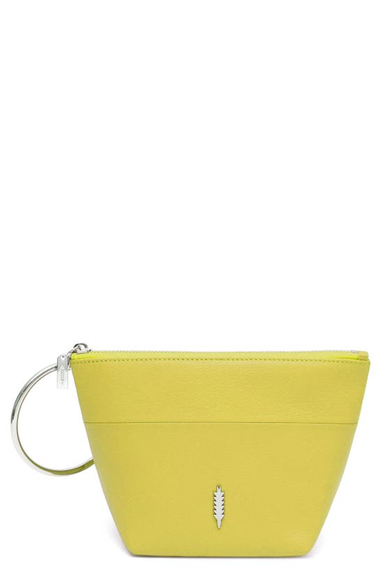 Thacker Mila Medium Leather Pouch In Lime