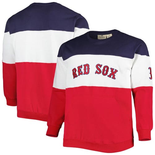 PROFILE Men's Navy/Red Boston Red Sox Big & Tall Pullover Sweatshirt