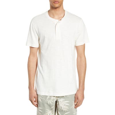 French Connection Slubbed Short Sleeve Henley, White