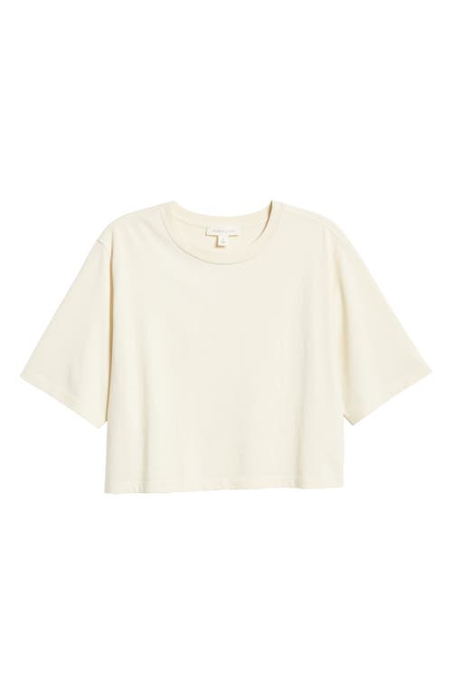 Shop Treasure & Bond Relaxed Organic Cotton Crop T-shirt In Ivory Dove