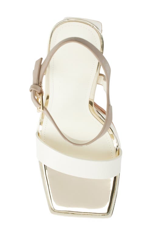 Dkny Maiden Ankle Strap Platform Sandal In Cream/light Toffee