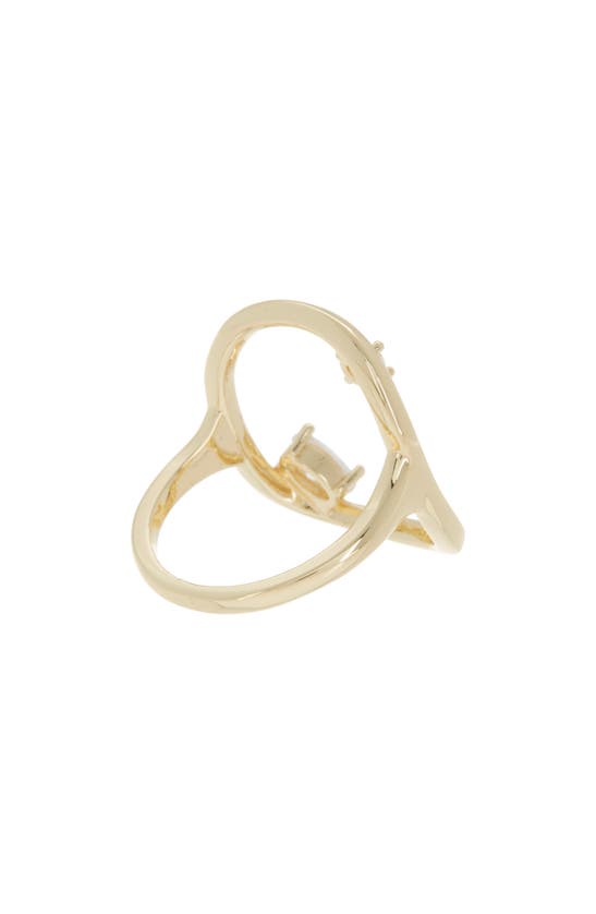 Shop Nordstrom Rack Open Cz Accent Ring In Clear- Gold