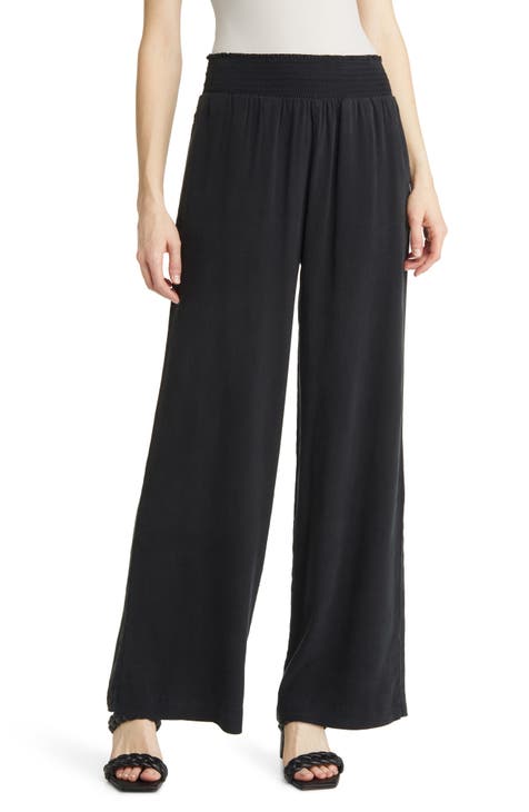 Magic Touch Tie Waist Wide Leg Pants in Olive Green