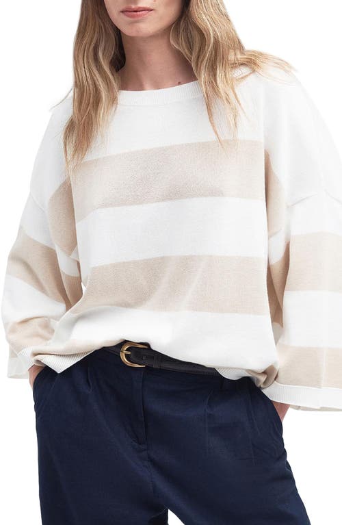 Vivienne Stripe Cotton Sweater in French Oak Stripe