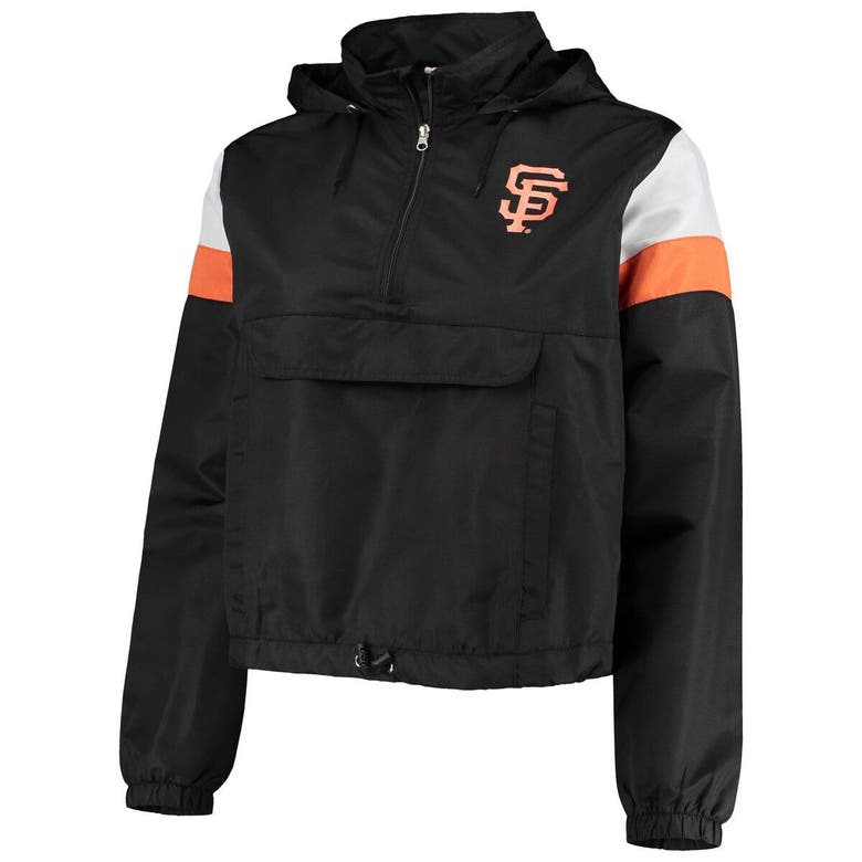 Shop Profile Black/orange San Francisco Giants Plus Size Anorak Quarter-zip Hoodie
