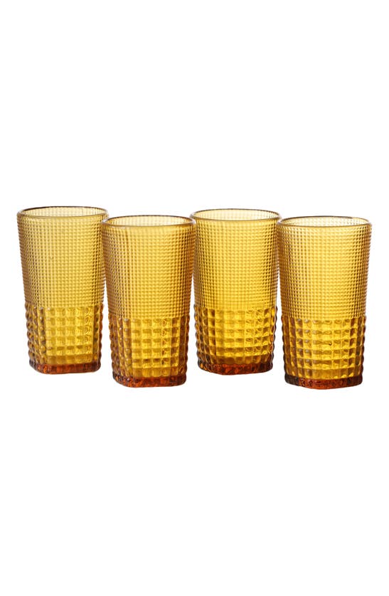 Fortessa Malcolm Set Of 6 Iced Beverage Glasses In Amber