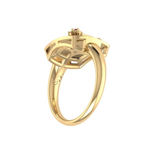 Shop Luvmyjewelry Capricorn Garnet & Diamond Signet Ring In 14kt Gold Vermeil On Sterling