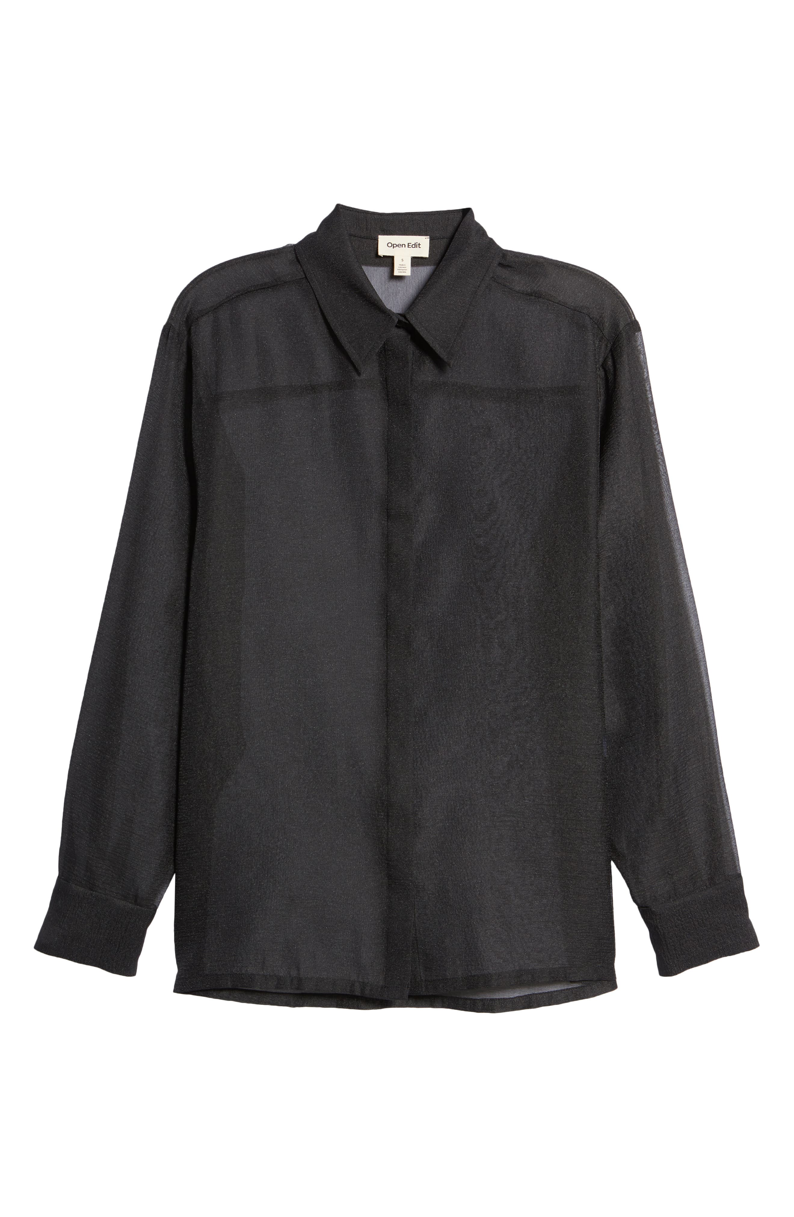 Open Edit Women's Sheer ButtonUp Shirt Nordstrom