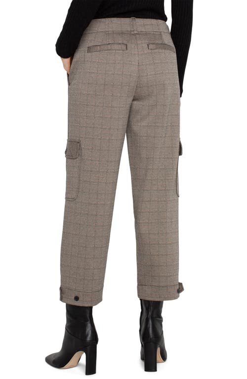 Shop Liverpool Los Angeles Utility Jacquard Crop Cargo Pants In Peppercorn Plaid