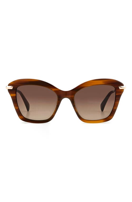 rag & bone 53mm Cat Eye Sunglasses in Brown Horn/Brown Gradient at Nordstrom