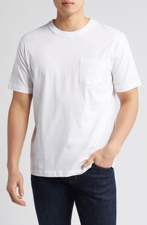 Lava Wash Organic Cotton Pocket T-Shirt in White