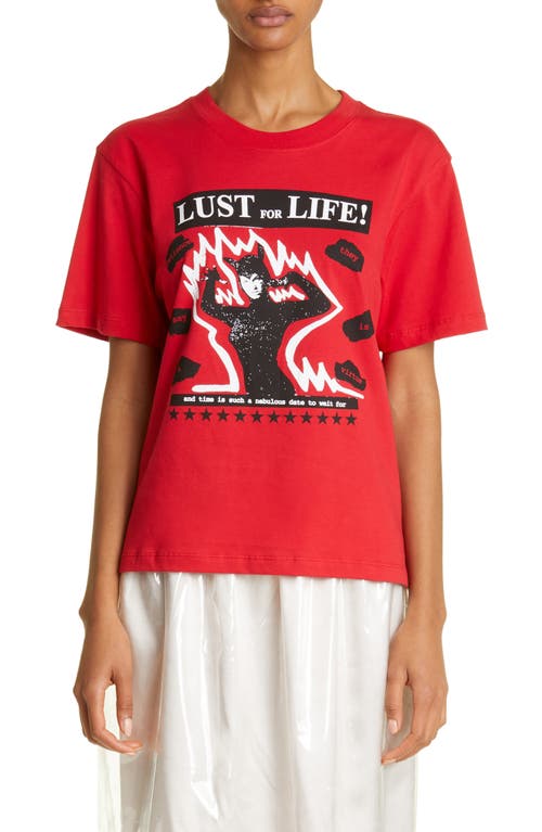 Vaquera Lust for Life Cotton Graphic Tee in Barbados Cherry