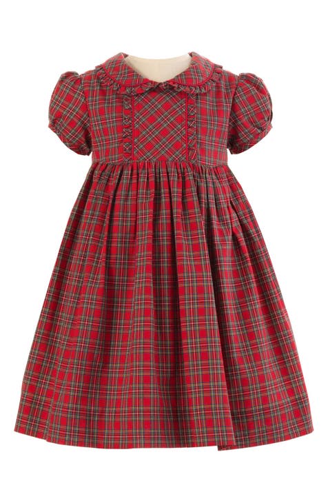 Tartan Cotton Party Dress & Bloomers (Baby)