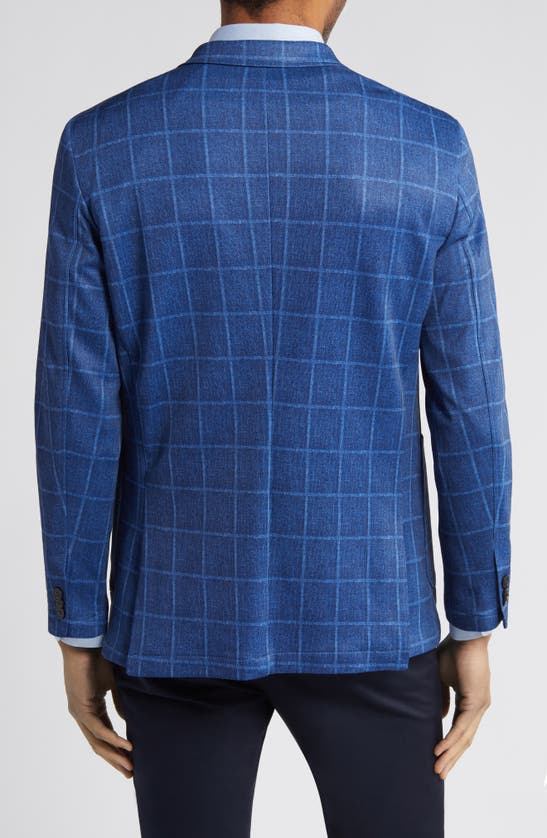Shop Johnston & Murphy Xc Flex Windowpane Plaid Knit Sport Coat In Blue Plaid