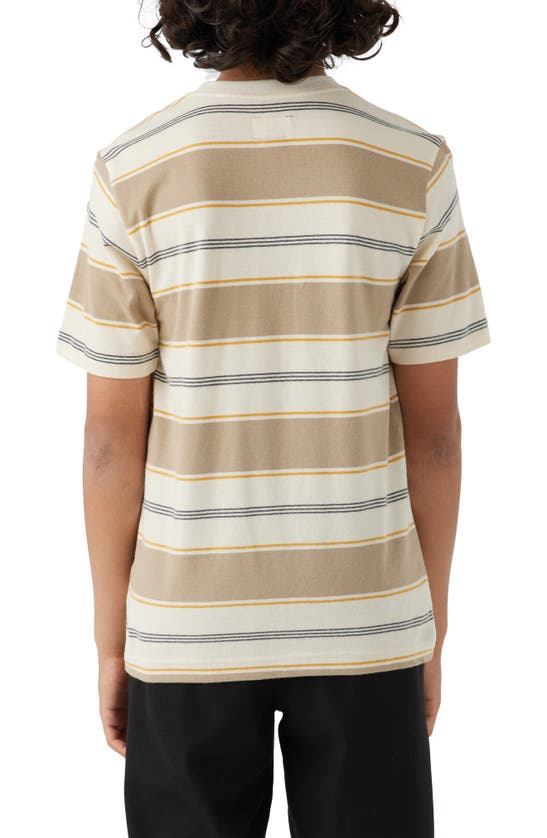 Shop O'neill Kids' Bolder Stripe Pocket T-shirt In Cream