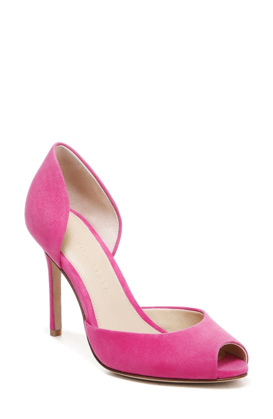 Veronica Beard Gadot Suede Peep-toe Pumps In Fuschia - Dm