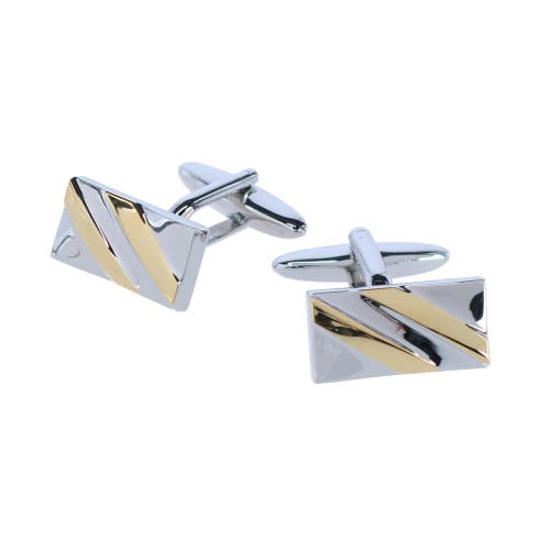 Trafalgar Rhodium And Gold Cufflinks And Mid-calf Awareness Socks In Silver