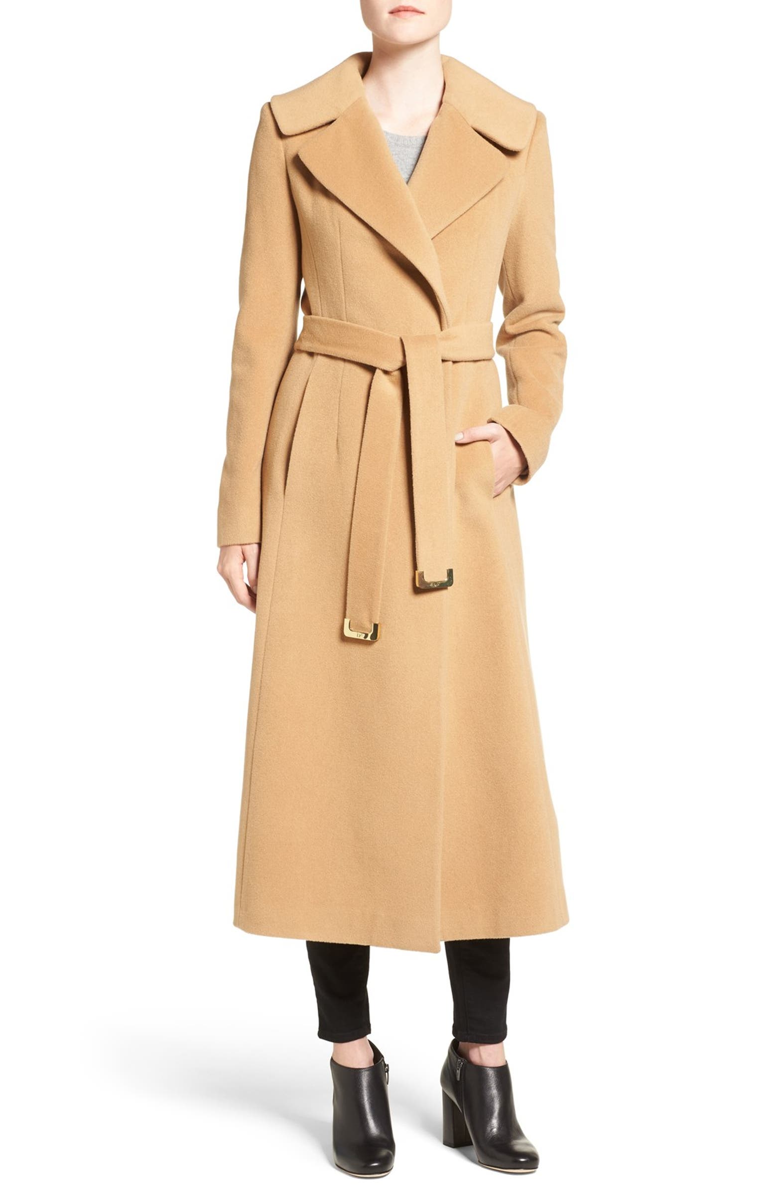 Diane Von Furtstenberg Wool Blend Maxi Wrap Coat | Nordstrom