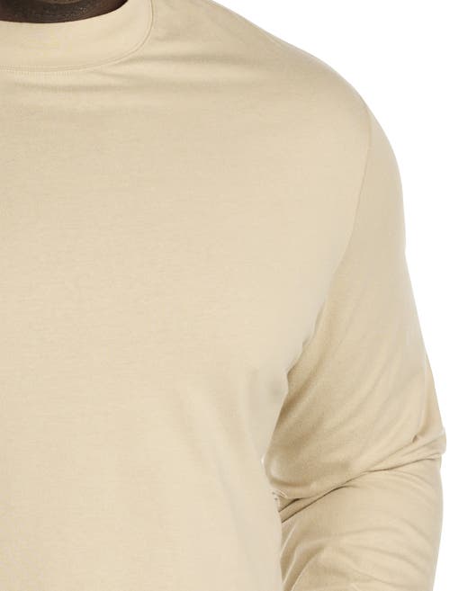 Harbor Bay By Dxl Moisture-wicking Long-sleeve Shirt In White Pepper