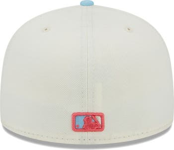 New Era Men's White and Light Blue New York Yankees Spring Color Two-Tone  59FIFTY Fitted Hat