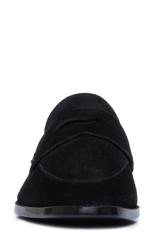 Bernardo Studio Flexible Leather Loafer In Black Split Suede