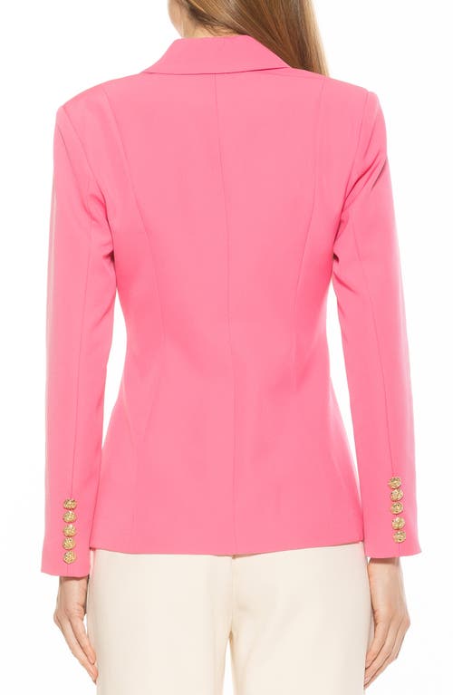 Shop Alexia Admor Tansy Drape Double Breasted Blazer In Hot Pink