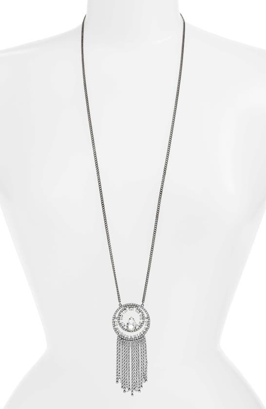 Cristabelle Circle Fringe Pendant Necklace In Metallic
