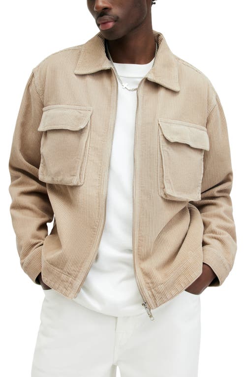 Shop Allsaints Clifton Corduroy Jacket In Dune Taupe